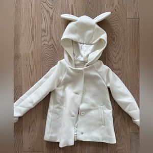 Adorable White Bunny Ear Coat